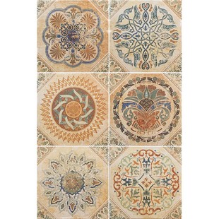 花砖美式庭院花园阳台地砖仿古砖北欧300厨房卫生间3D 复古小花砖