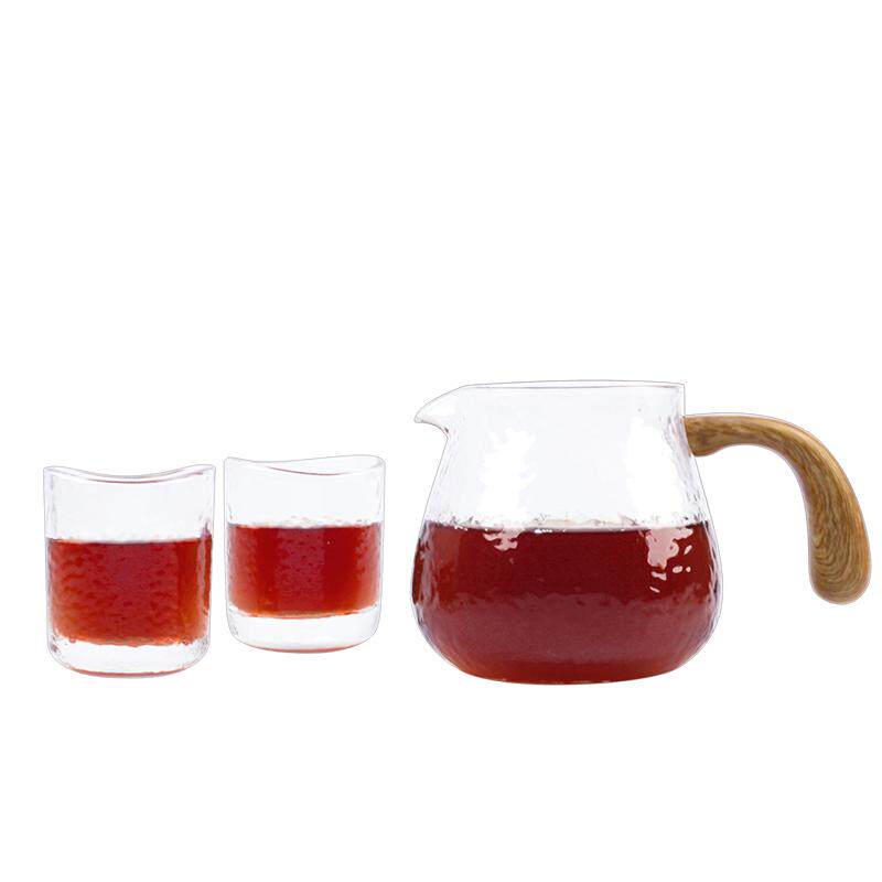 泰摩 日式锤目咖啡品杯 耐热玻璃锤纹分享壶 手冲套装公道杯茶杯