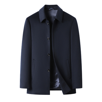 恒源祥短款羊毛呢大衣秋冬外套男