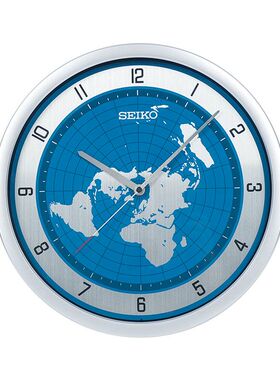 SEIKO日本精工时钟简约铝制钟面客厅家用挂墙钟表卧室挂钟石英钟