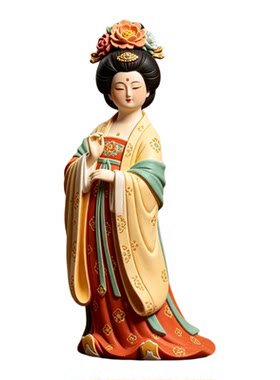 《簪花仕女图》同款仕女摆件礼品