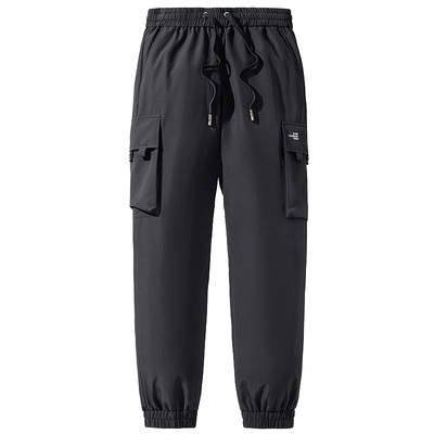 雅鹿弹力高腰户外工装羽绒裤男款