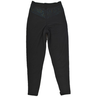 秋冬新款雅尔香女士黑色网纱羊胎绒中厚保暖裤加厚加绒打底裤靴裤