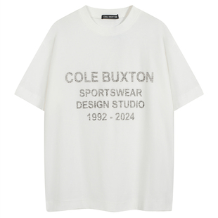 Cole Buxton小众高街极简标语字母logo印花男女宽松休闲短袖T恤潮