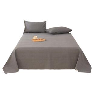 无印良品四季全棉老粗布床单单件加厚纯棉单人亚麻被单粗麻布垫单