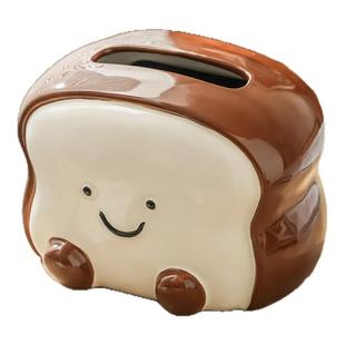 可爱送弹簧高级感卡通纸巾盒家用客厅茶几餐桌卧室陶瓷装饰抽纸盒