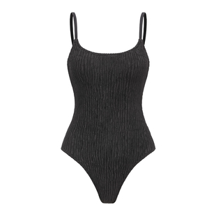 Yukari swim25年夏季新款连体泳衣女性感方领细肩带露背海边游泳