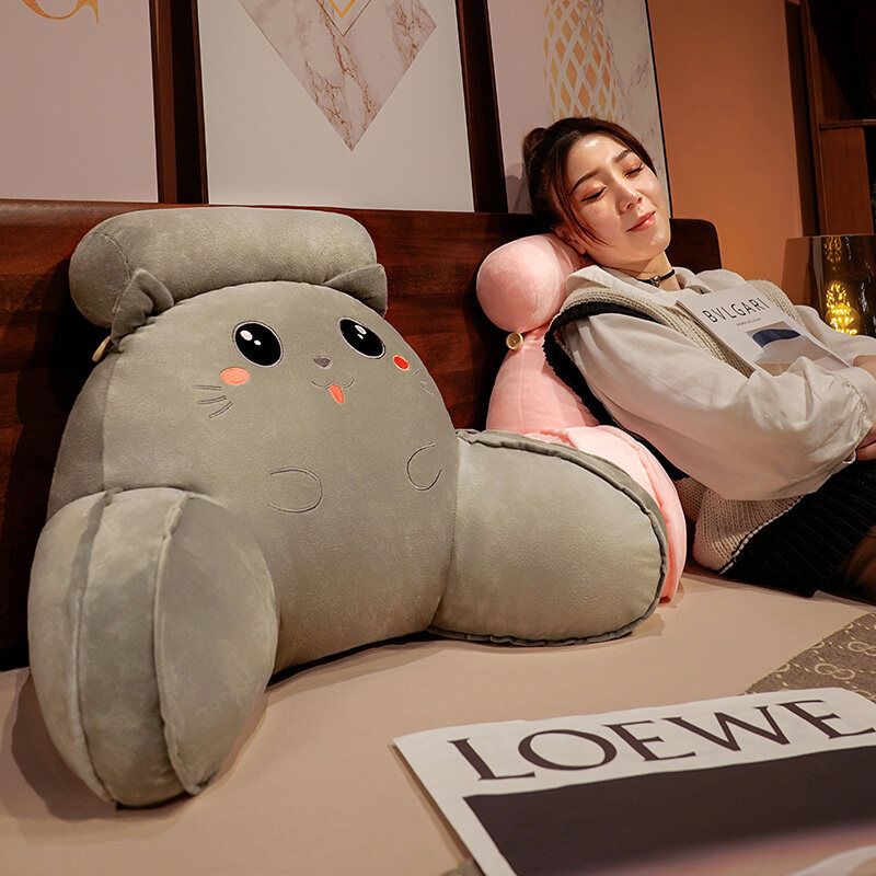 办公室久坐靠枕毛绒护腰沙发腰枕抱靠背枕枕垫抱椅子靠垫腰孕妇