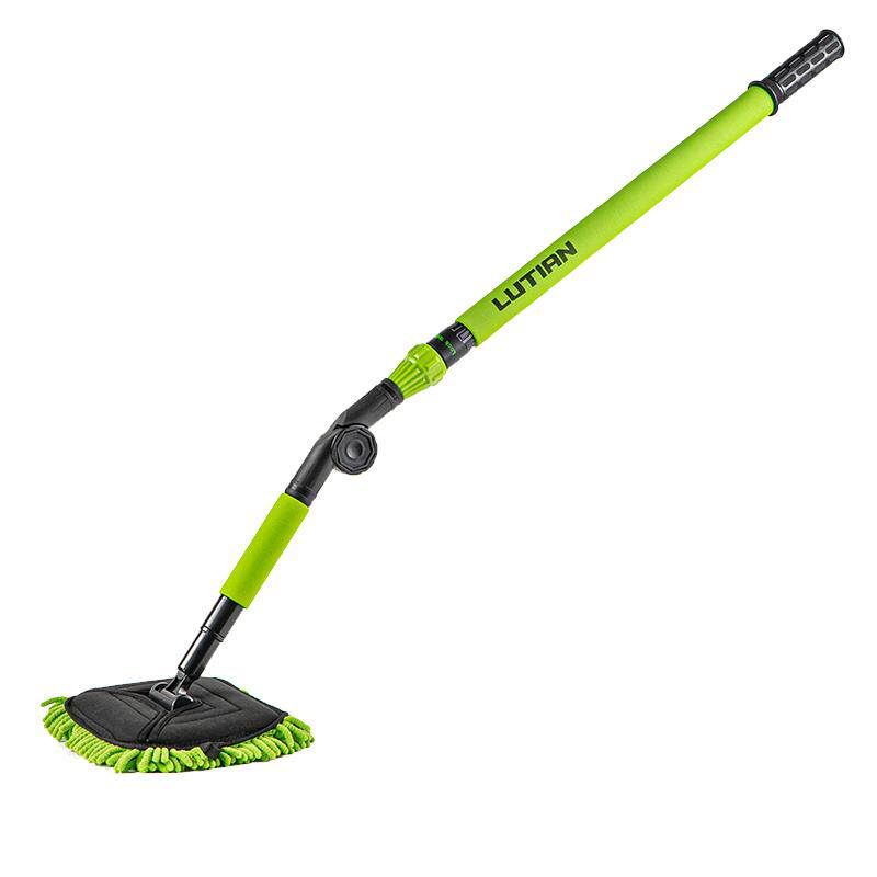 绿田弯杆洗车拖把刷子伸缩长柄工具不伤车专用折叠擦车神器清洁掸