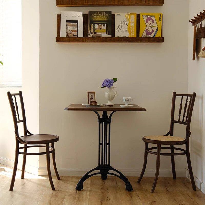 实木餐椅靠背椅中式藤椅手工阳台环保编织茶几休闲椅组合花园家用