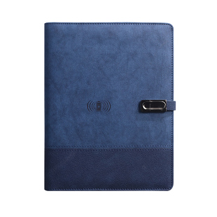 无线充电记事本定制充电宝笔记本带U盘多功能移动电源笔记本子商务办公本子活页会议记录本礼盒套装可印LOGO