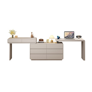 实木梳妆台一体电脑桌卧室简约床尾斗柜转角收纳柜二合一化妆书桌