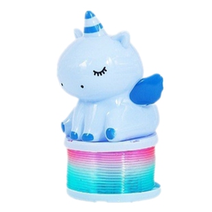 马年新款彩虹儿童玩具夜市卡通小马手提灯笼弹簧发光彩虹桥批发