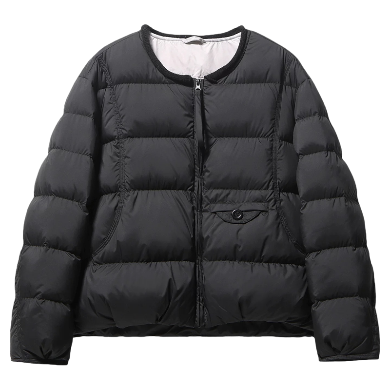 短款简约羽绒服女圆领宽松外套潮