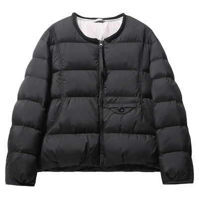 短款简约羽绒服女圆领宽松外套潮