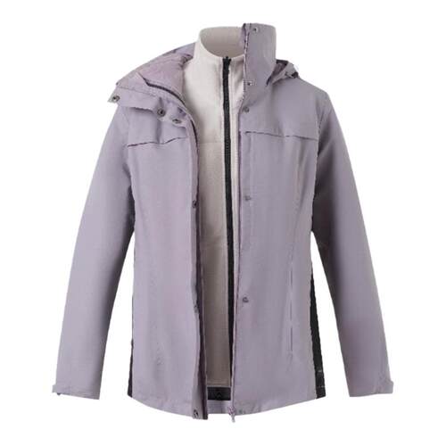 迪卡侬户外冲锋衣三合一女抓绒内胆防风防水夹克登山服男ODW