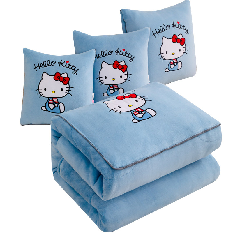 hellokitty牛奶绒抱枕被子两用