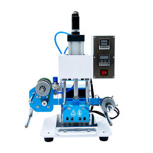 弘文518-A大压力气动烫金机名片logo烙印机全自动热烫色压花皮革纸张烫印机小型压唛机pvc烫花机电化铝烫金机