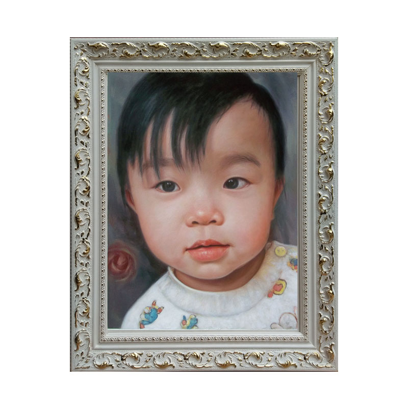 纯手绘生活照肖像油画定制