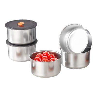 不锈钢带盖子保鲜碗家用冰箱收纳