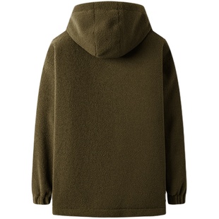 外贸男式2023冬季新款时尚简约休闲防风保暖显瘦连帽羊羔毛羽绒服