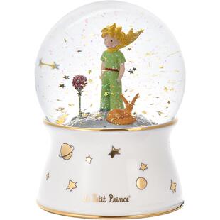 情人节小王子水晶球八音盒梦幻浪漫情侣礼物节日礼品高档镀金底座