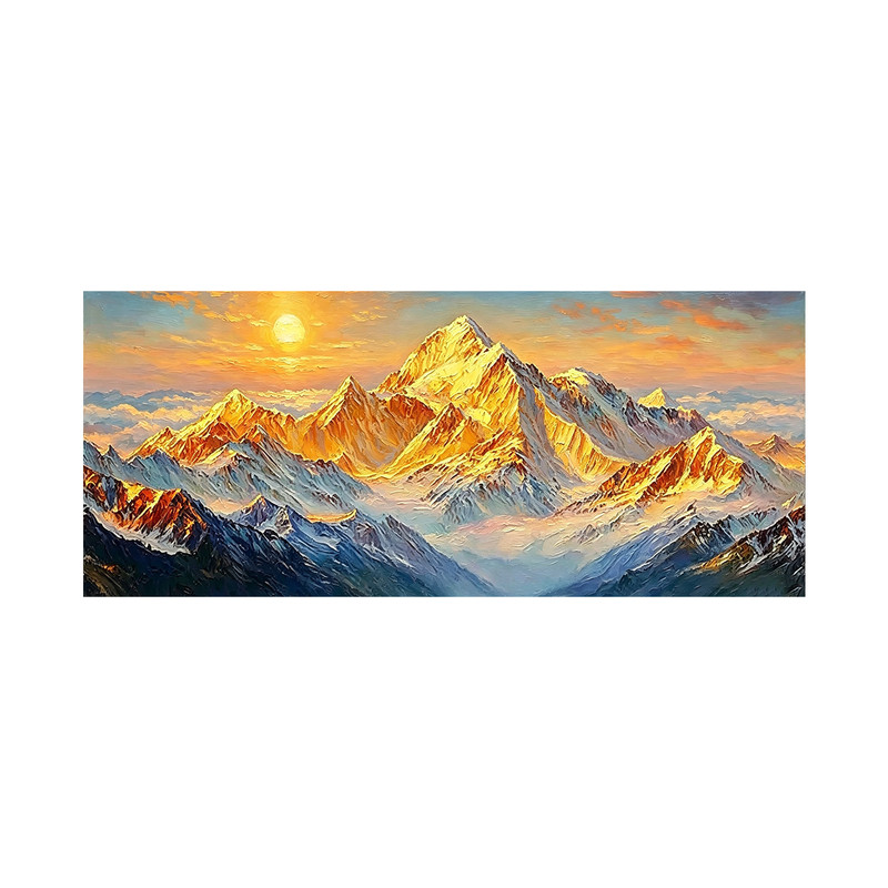 大芬村手绘日照金山客厅油画