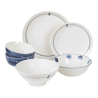 霜山釉下彩陶瓷餐具套装饭碗菜盘
