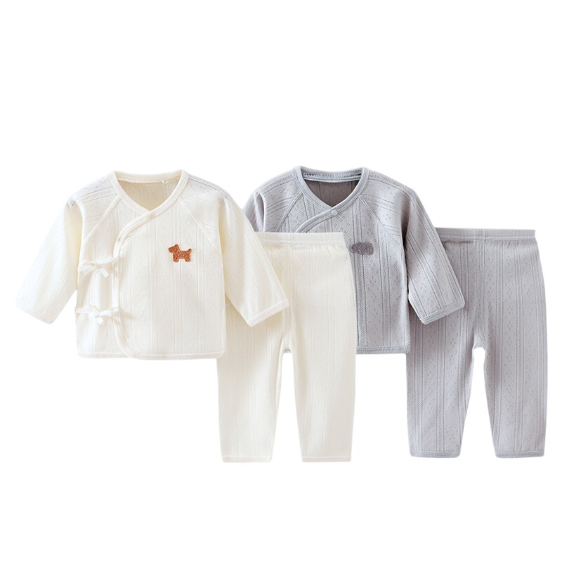 贝乐咿新生婴儿套装纯棉夏季薄款初生宝宝分体套装a类夏天空调服