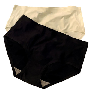 冰丝内裤女无痕透气女士少女生中腰凉感夏季薄款胖mm大码三角短裤