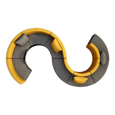 现代简约大厅等候区S型休闲沙发