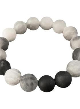 高级感串珠手链水墨灰水晶石手串