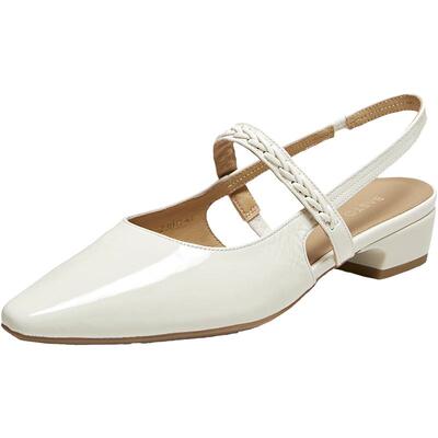 百思图夏季后空尖头粗跟凉鞋