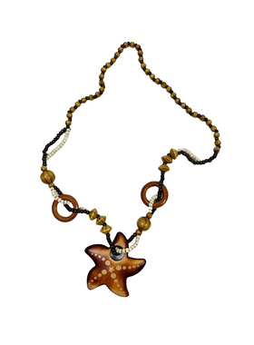 木质海星珠串长款项链