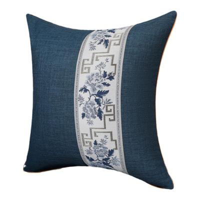 红木沙发靠垫床上腰枕棉麻中国风