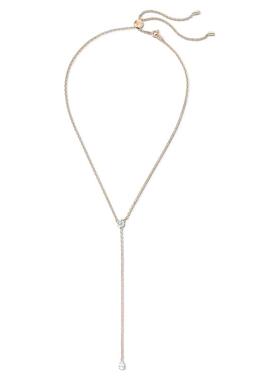 Swarovski施华洛世奇项链Y形白色镀玫瑰金色调 5539007镀金链子