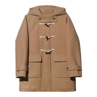 阿车家的大码jk原创驼色短款牛角扣大衣日系学院风春季加厚外套女