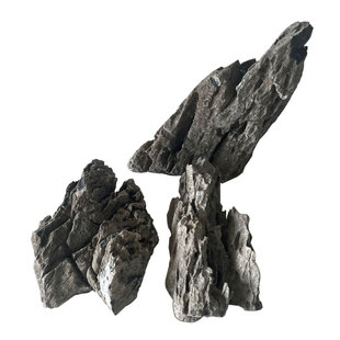 精选青龙石鱼缸酸洗造景石水族水草假山生态缸溪流片石黑工砂石子