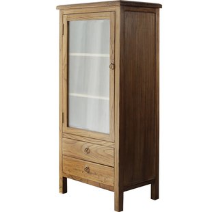 古榆情怀实木角柜简约现代时尚家具高低柜组合老榆木收纳储物边柜