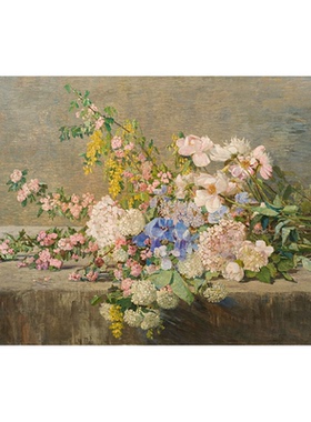 春天奥地利静物花卉油画装饰画