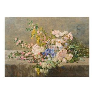 春天 Tina Blau奥地利静物花卉油画 客厅玄关餐厅走廊挂装饰画芯