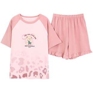 睡衣女夏可爱卡通韩版公主风短袖薄款两件套装春秋季家居服可外穿