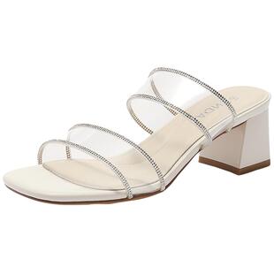 森达2025新款夏日凉鞋女拖鞋公主风银色绝美不累脚小单鞋XMW02BT5