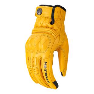 MOTOWAY摩地威摩托车骑行真皮手套复古机车男女防摔耐磨触屏四季