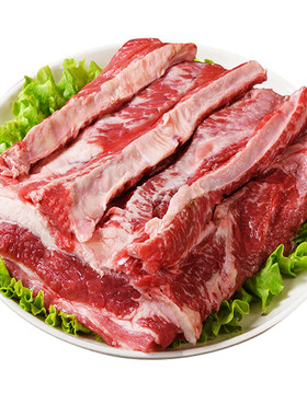 新鲜牛肋条3斤牛肉整块牛排去骨牛肋条肉冷冻牛腩肉烤肉烧烤食材