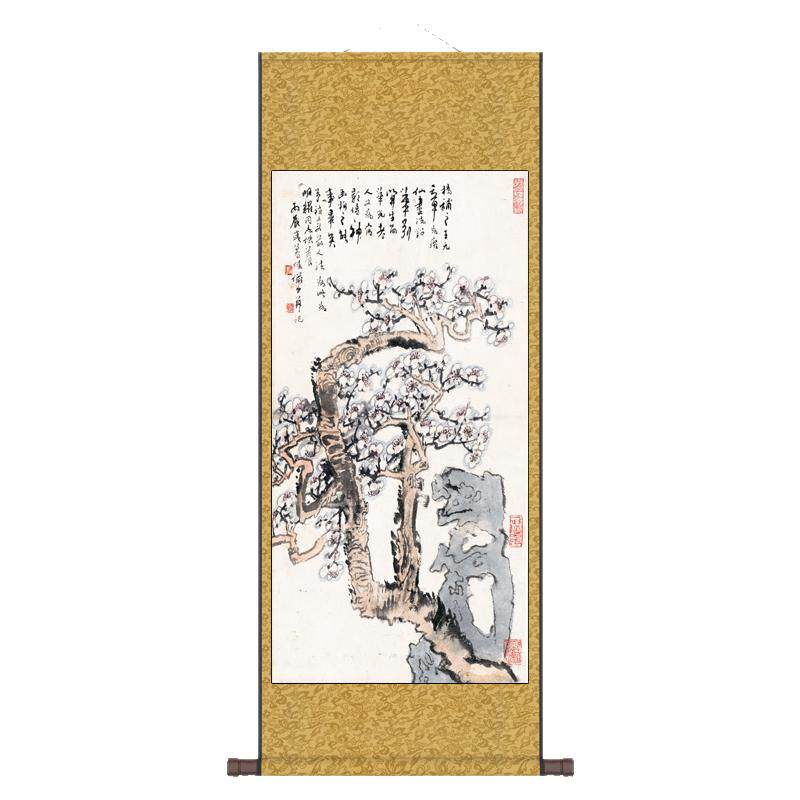 名家字画卷轴画花鸟画梅花图墨梅画水墨画国画丝绸画绢画装饰画
