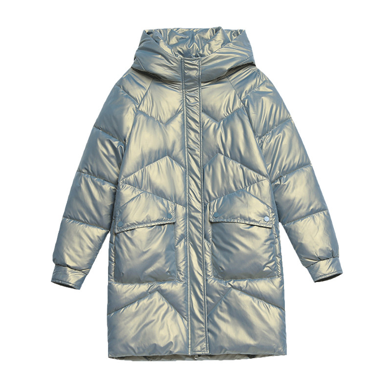 冬季羽绒棉棉衣女亮面中长款保暖棉服2025新款韩版大码上衣外套