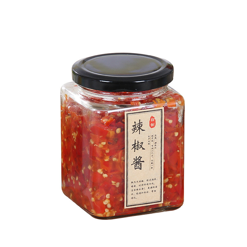 包邮六棱玻璃瓶泡沫盒密封罐酱菜瓶果酱罐头燕窝瓶500g蜂蜜瓶礼盒