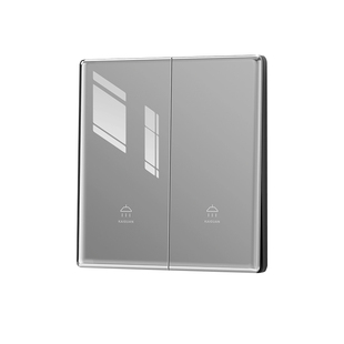 国际电工86型暗装玻璃镜面二开双开双控开关双联2开两开插座面板