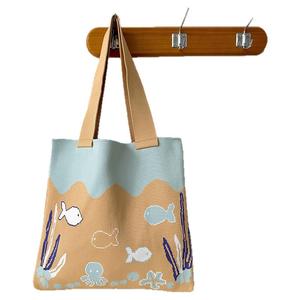 手提包休闲百搭大容量针织单肩包